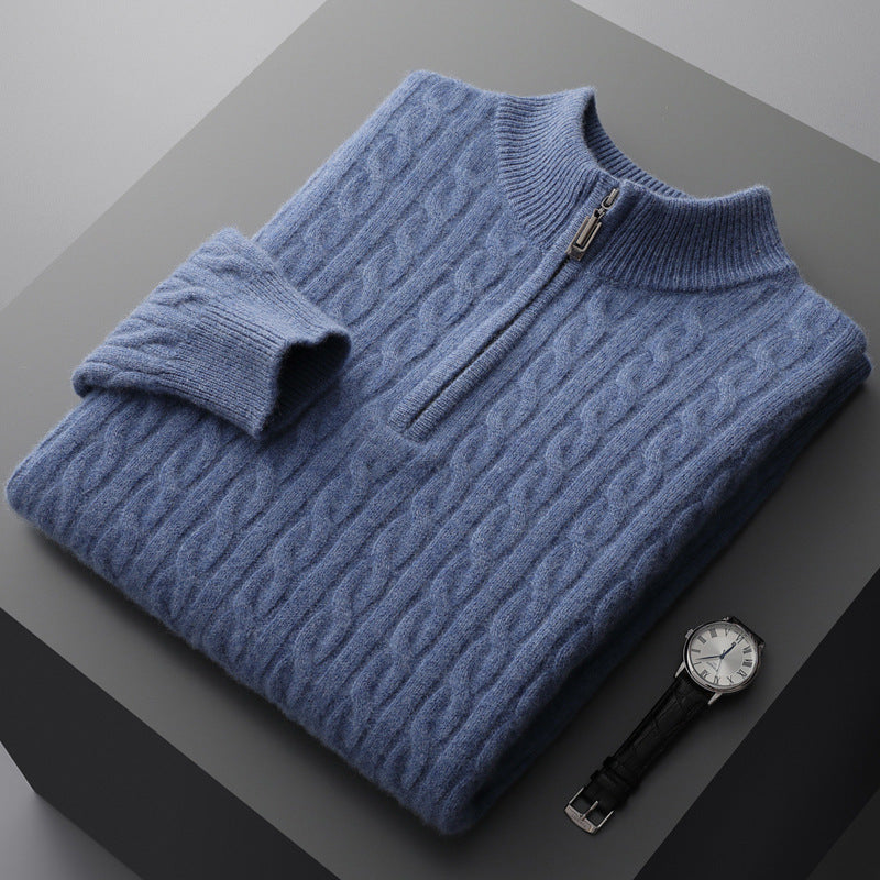 Pure Cashmere Sweater High Collar