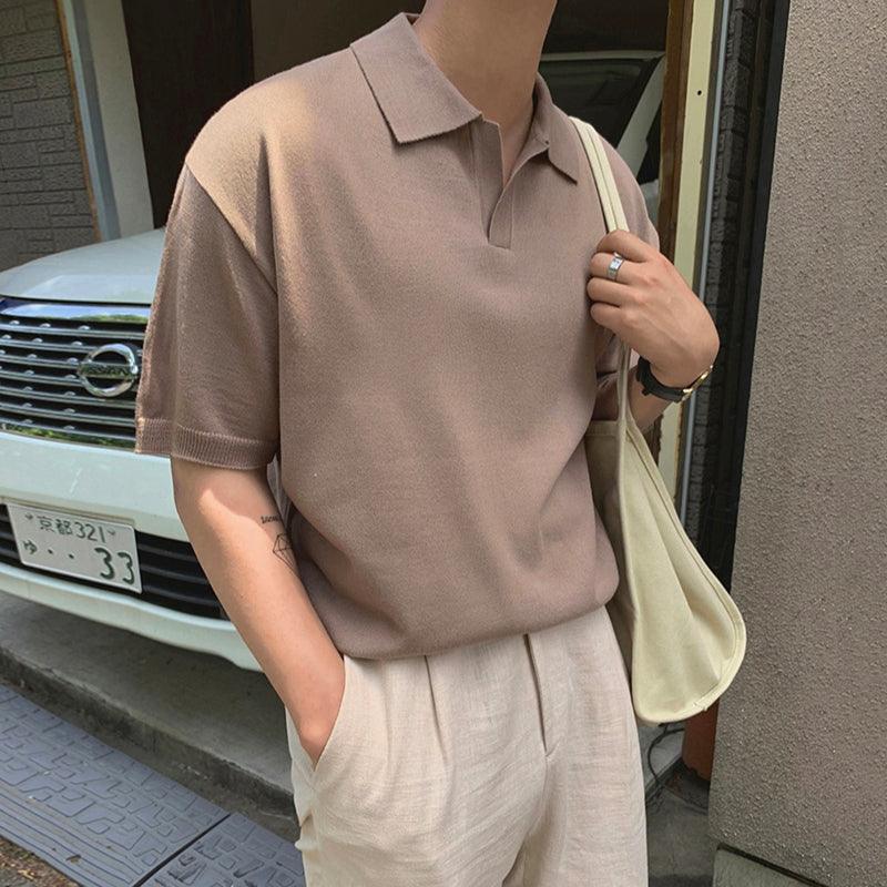 Lapel Short-Sleeved Sweater - Valorique