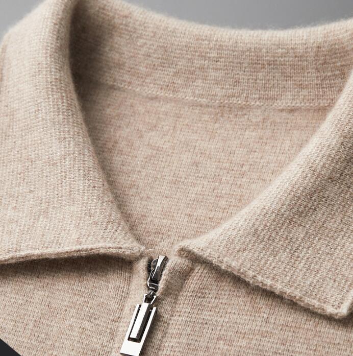 Woolen Cashmere Lapel Collar Cardigan