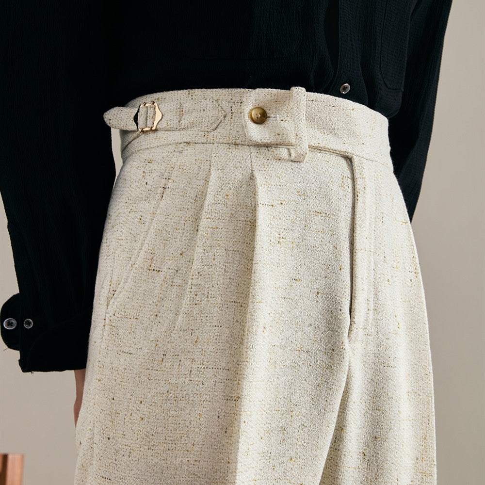 Linen Double Pleated Trousers