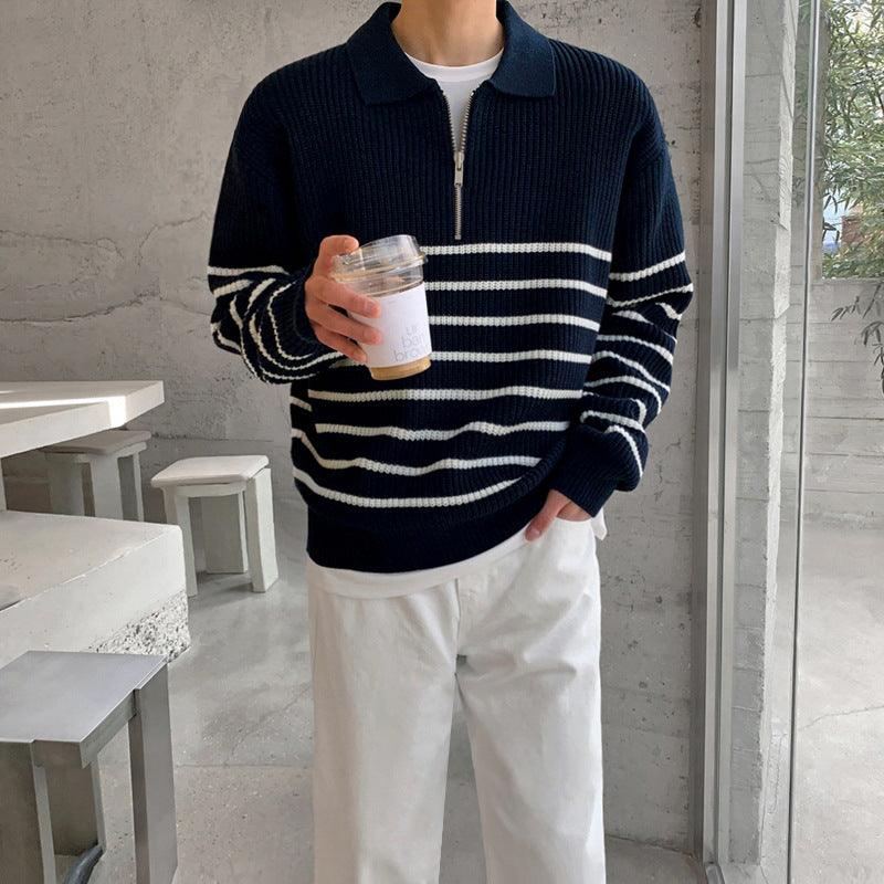 Fashion Lapel Long-sleeved Sweater Man - Valorique