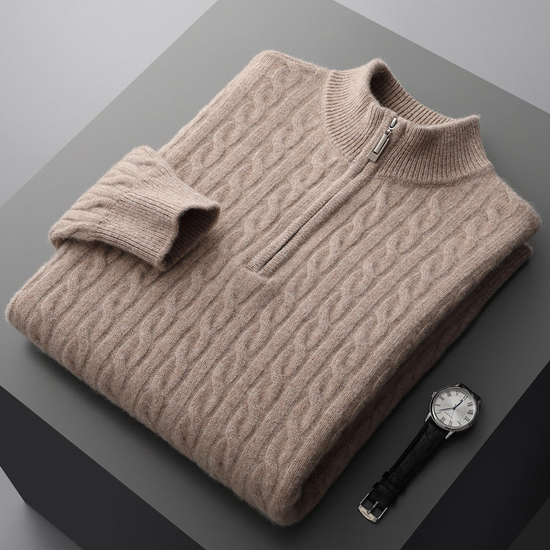 Pure Cashmere Sweater High Collar