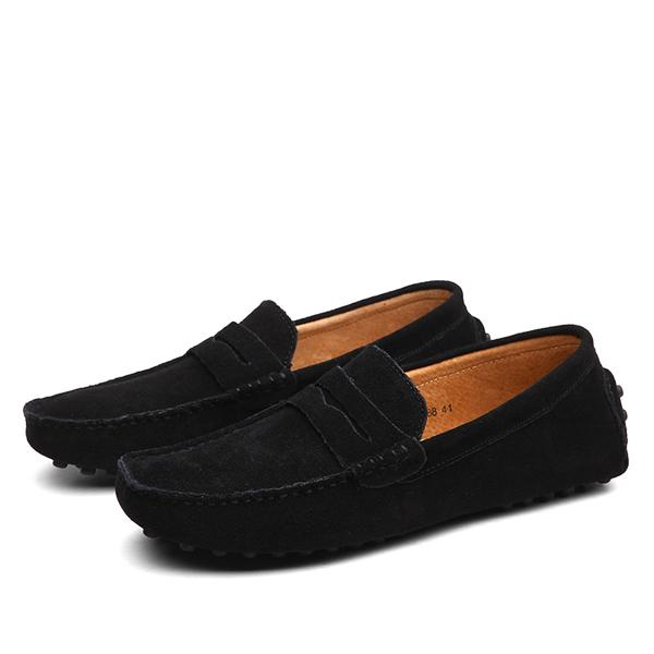 Valorique's Black Suede Strap Loafers