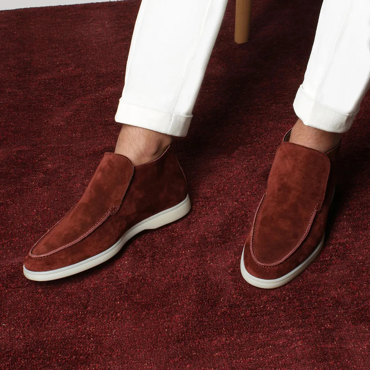 Valorique's Red Brown High Suede Loafer