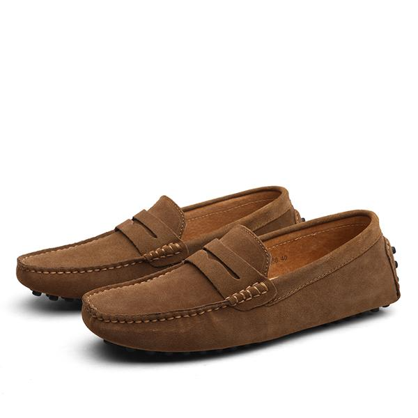 Valorique's Brown Suede Strap Loafers