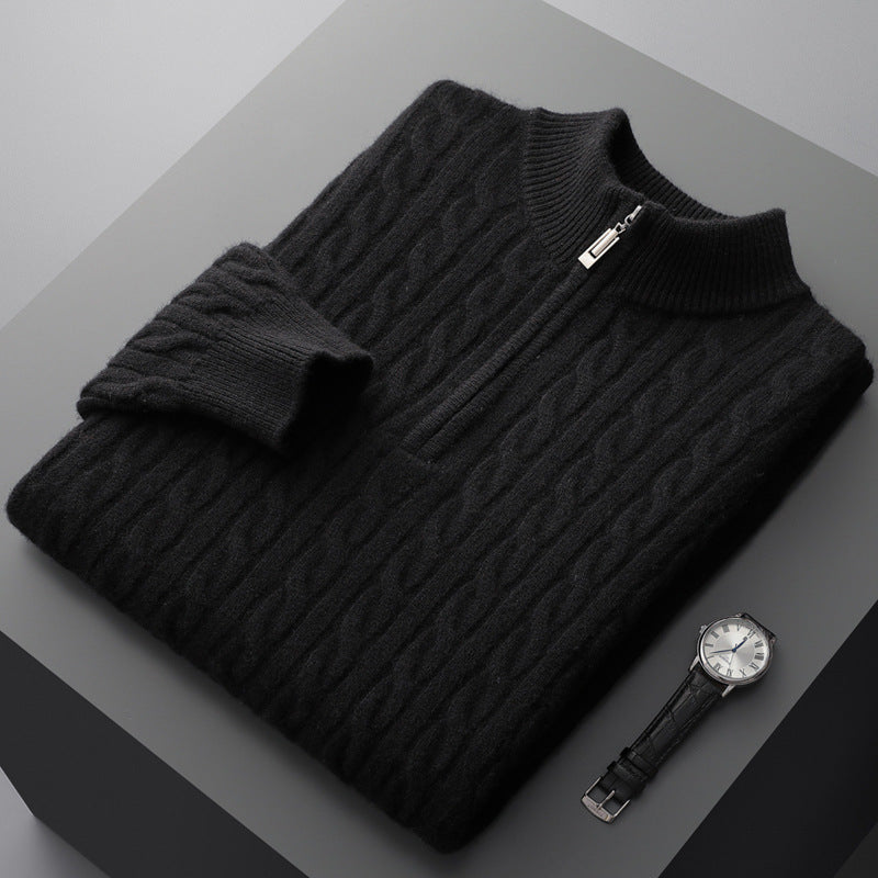 Pure Cashmere Sweater High Collar